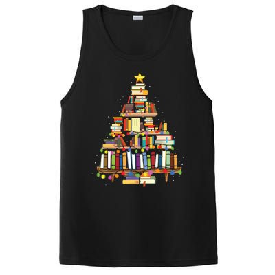 Christmas Library Tree Gift For Librarian And Book Lover PosiCharge Competitor Tank