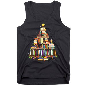 Christmas Library Tree Gift For Librarian And Book Lover Tank Top