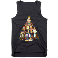 Christmas Library Tree Gift For Librarian And Book Lover Tank Top