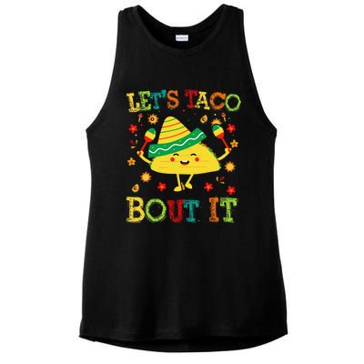 Cute Lets Taco Bout It Funny Mexican Taco Ladies PosiCharge Tri-Blend Wicking Tank