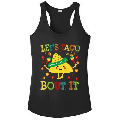 Cute Lets Taco Bout It Funny Mexican Taco Ladies PosiCharge Competitor Racerback Tank