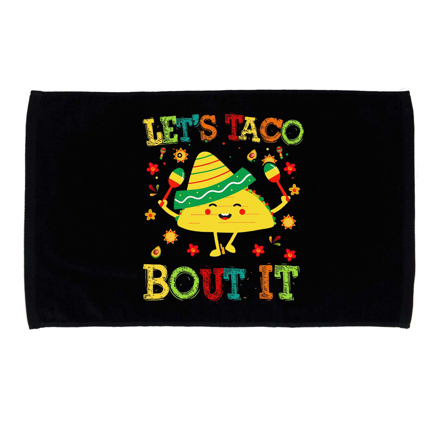 Cute Lets Taco Bout It Funny Mexican Taco Microfiber Hand Towel