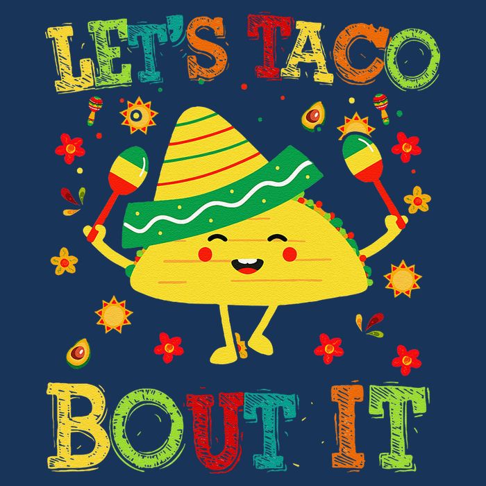 Cute Lets Taco Bout It Funny Mexican Taco Drawstring Bag