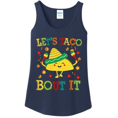 Cute Lets Taco Bout It Funny Mexican Taco Ladies Essential Tank