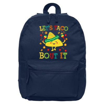 Cute Lets Taco Bout It Funny Mexican Taco 16 in Basic Backpack