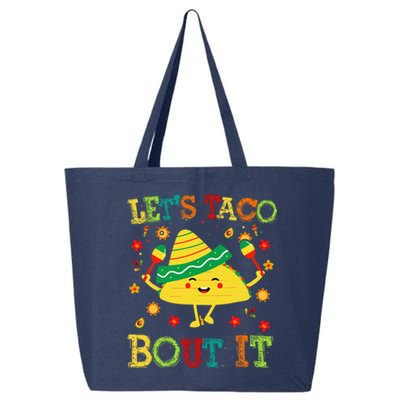 Cute Lets Taco Bout It Funny Mexican Taco 25L Jumbo Tote