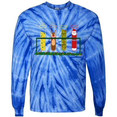 Christmas Lab Technician Laboratory Tech Holiday Party Tie-Dye Long Sleeve Shirt