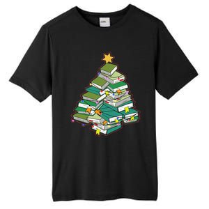 Christmas Library Tree Librarian Book Lover Xmas Tall Fusion ChromaSoft Performance T-Shirt