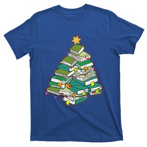 Christmas Library Tree Librarian Book Lover Xmas T-Shirt