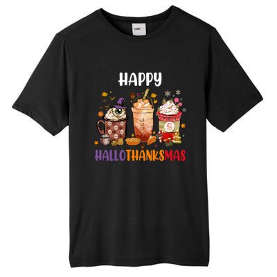 Coffee Latte Thankgiving Funny Happy Hallothanksmas Great Gift Tall Fusion ChromaSoft Performance T-Shirt