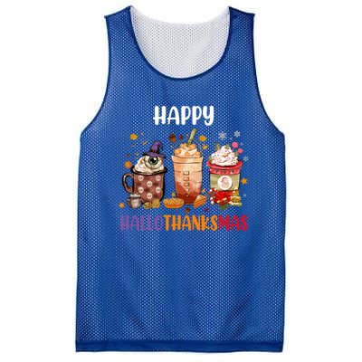 Coffee Latte Thankgiving Funny Happy Hallothanksmas Great Gift Mesh Reversible Basketball Jersey Tank