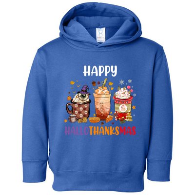 Coffee Latte Thankgiving Funny Happy Hallothanksmas Great Gift Toddler Hoodie