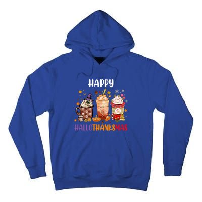 Coffee Latte Thankgiving Funny Happy Hallothanksmas Great Gift Tall Hoodie