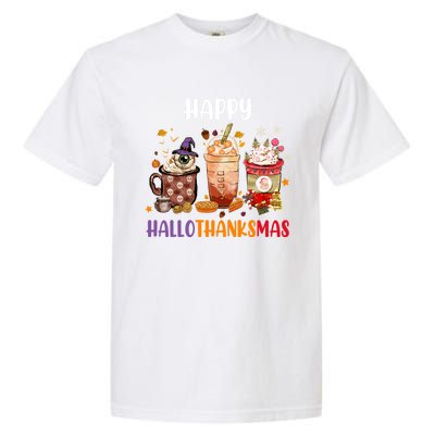 Coffee Latte Thankgiving Funny Happy Hallothanksmas Great Gift Garment-Dyed Heavyweight T-Shirt