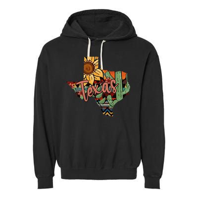 Cute Love Texas State Cactus Sunflower Garment-Dyed Fleece Hoodie