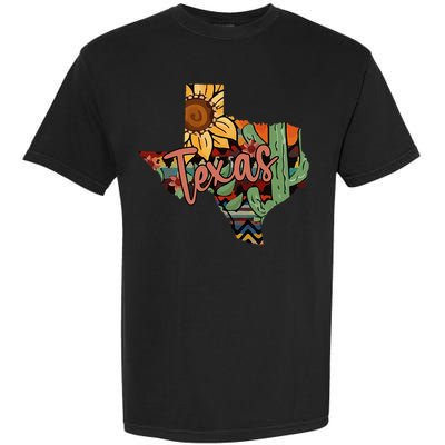 Cute Love Texas State Cactus Sunflower Garment-Dyed Heavyweight T-Shirt