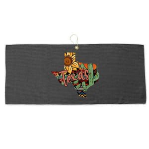 Cute Love Texas State Cactus Sunflower Large Microfiber Waffle Golf Towel