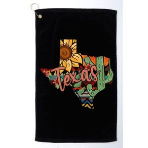 Cute Love Texas State Cactus Sunflower Platinum Collection Golf Towel