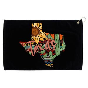 Cute Love Texas State Cactus Sunflower Grommeted Golf Towel