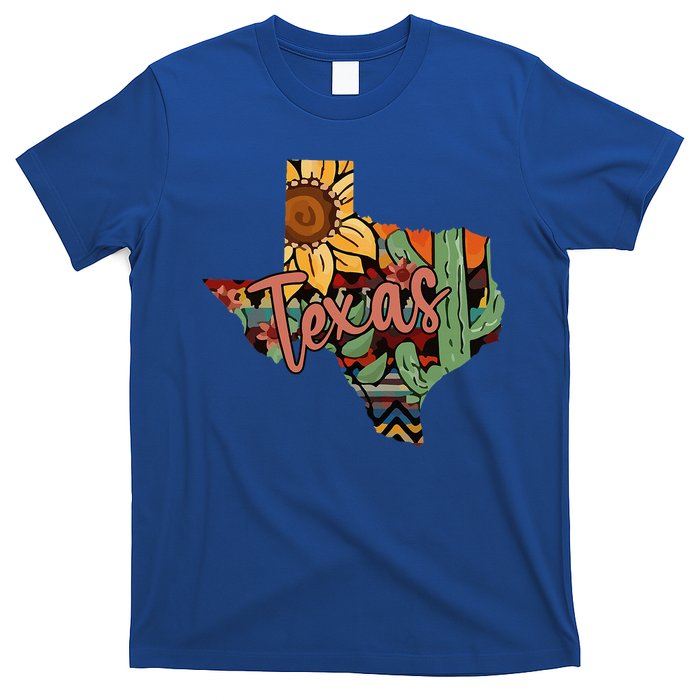 Cute Love Texas State Cactus Sunflower T-Shirt