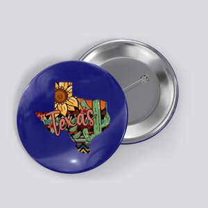 Cute Love Texas State Cactus Sunflower Button