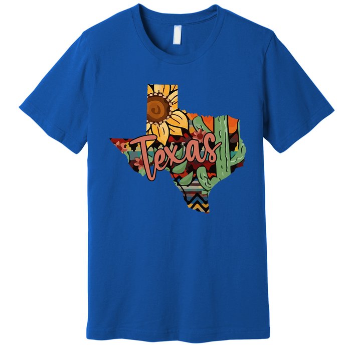 Cute Love Texas State Cactus Sunflower Premium T-Shirt