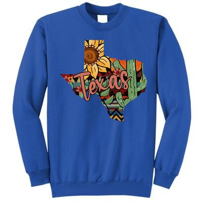 Cute Love Texas State Cactus Sunflower Tall Sweatshirt