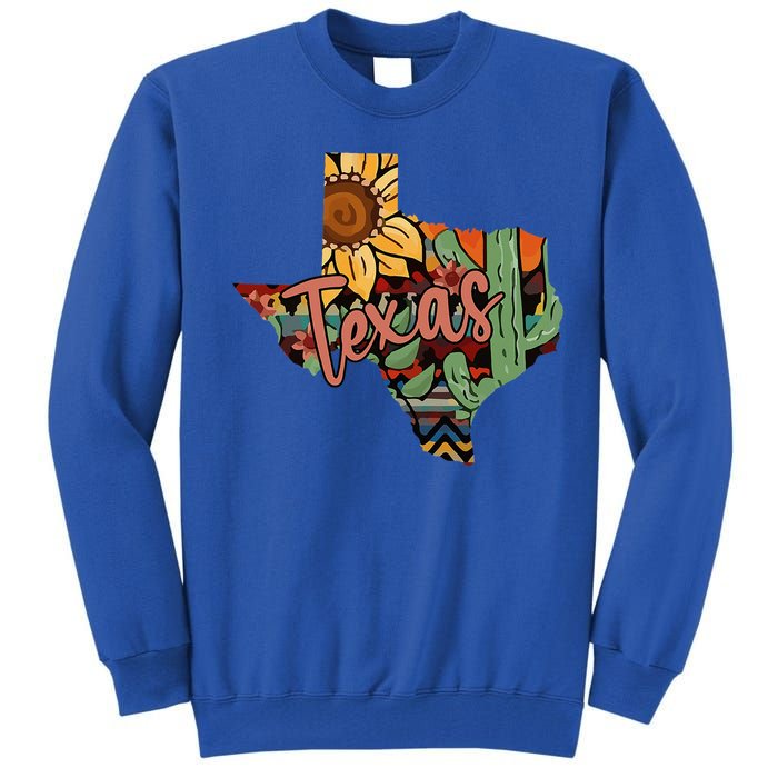 Cute Love Texas State Cactus Sunflower Tall Sweatshirt