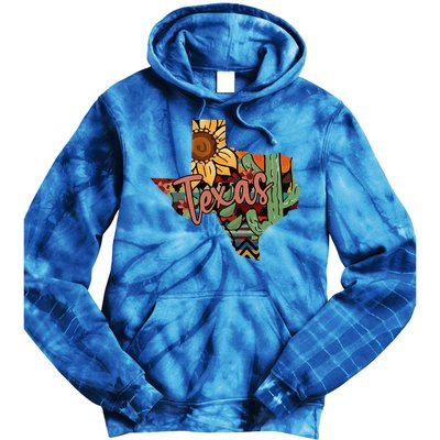 Cute Love Texas State Cactus Sunflower Tie Dye Hoodie