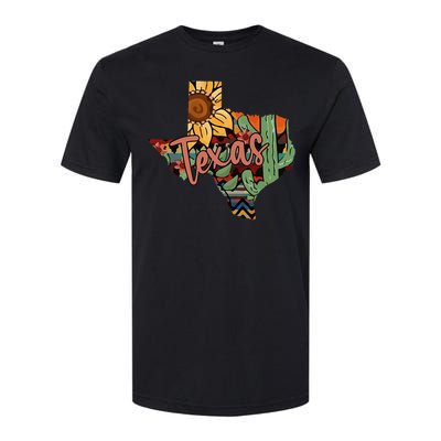 Cute Love Texas State Cactus Sunflower Softstyle CVC T-Shirt