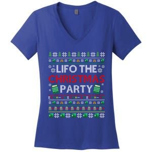 Cpa Lifo The Christmas Party Ugly Accountant Xmas Gift Women's V-Neck T-Shirt