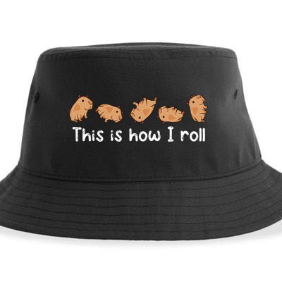 Capybara Lover This Is How I Roll Capybara Gift Sustainable Bucket Hat
