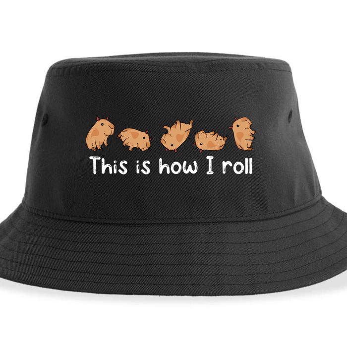 Capybara Lover This Is How I Roll Capybara Gift Sustainable Bucket Hat