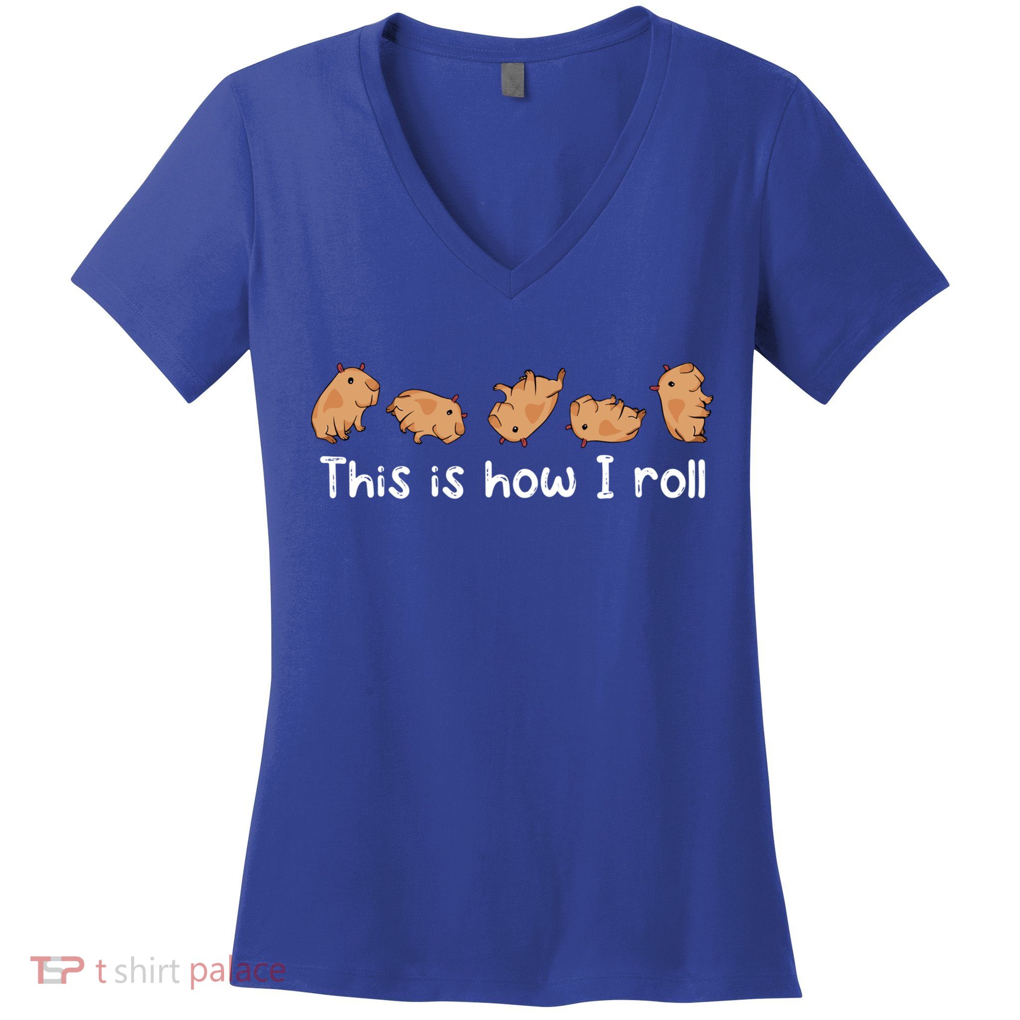 Capybara Lover This Is How I Roll Capybara Gift Women's V-Neck T-Shirt