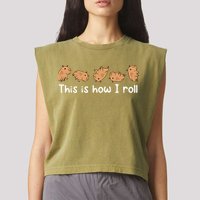 Capybara Lover This Is How I Roll Capybara Gift Garment-Dyed Women's Muscle Tee