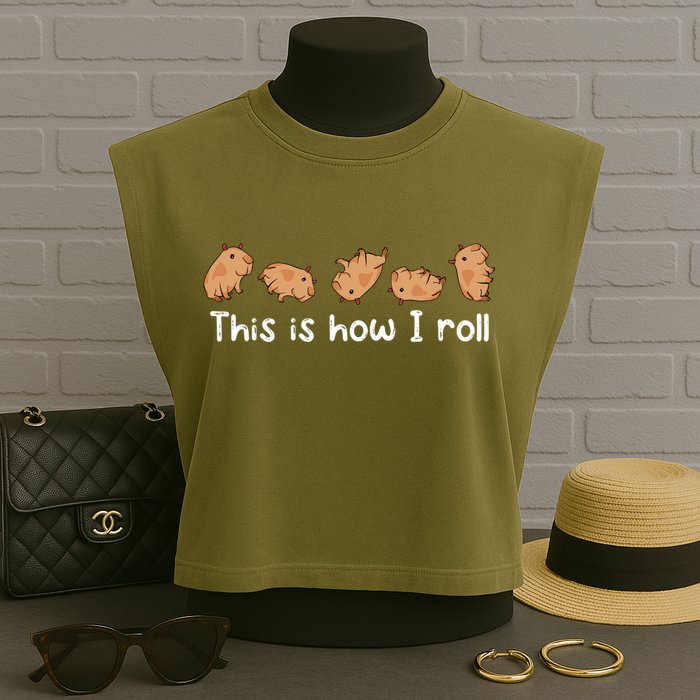 Capybara Lover This Is How I Roll Capybara Gift Garment-Dyed Women's Muscle Tee