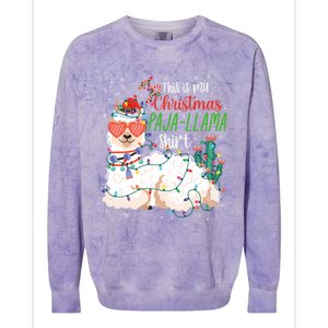 Christmas Llama This Is My Christmas Pajama Funny Gift Colorblast Crewneck Sweatshirt