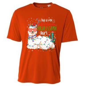 Christmas Llama This Is My Christmas Pajama Funny Gift Cooling Performance Crew T-Shirt