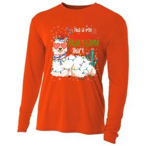 Christmas Llama This Is My Christmas Pajama Funny Gift Cooling Performance Long Sleeve Crew