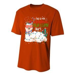 Christmas Llama This Is My Christmas Pajama Funny Gift Performance Sprint T-Shirt