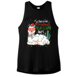 Christmas Llama This Is My Christmas Pajama Funny Gift Ladies PosiCharge Tri-Blend Wicking Tank