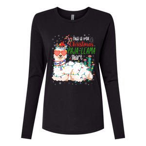 Christmas Llama This Is My Christmas Pajama Funny Gift Womens Cotton Relaxed Long Sleeve T-Shirt