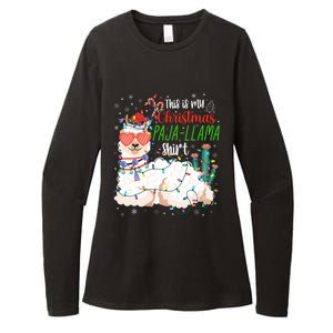 Christmas Llama This Is My Christmas Pajama Funny Gift Womens CVC Long Sleeve Shirt