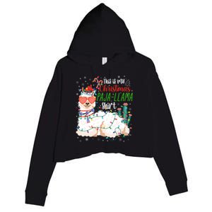 Christmas Llama This Is My Christmas Pajama Funny Gift Crop Fleece Hoodie