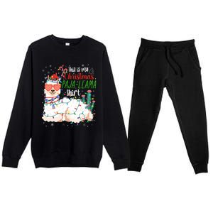 Christmas Llama This Is My Christmas Pajama Funny Gift Premium Crewneck Sweatsuit Set