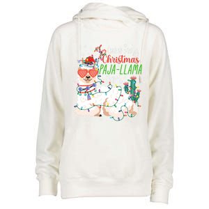 Christmas Llama This Is My Christmas Pajama Funny Gift Womens Funnel Neck Pullover Hood