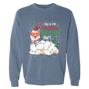 Christmas Llama This Is My Christmas Pajama Funny Gift Garment-Dyed Sweatshirt