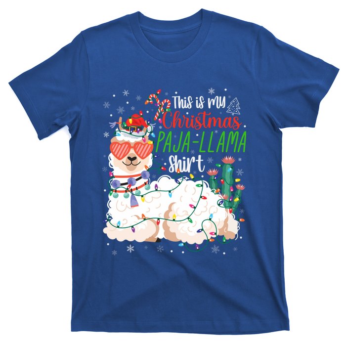 Christmas Llama This Is My Christmas Pajama Funny Gift T-Shirt