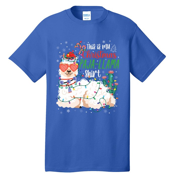 Christmas Llama This Is My Christmas Pajama Funny Gift Tall T-Shirt