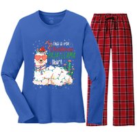 Christmas Llama This Is My Christmas Pajama Funny Gift Women's Long Sleeve Flannel Pajama Set 